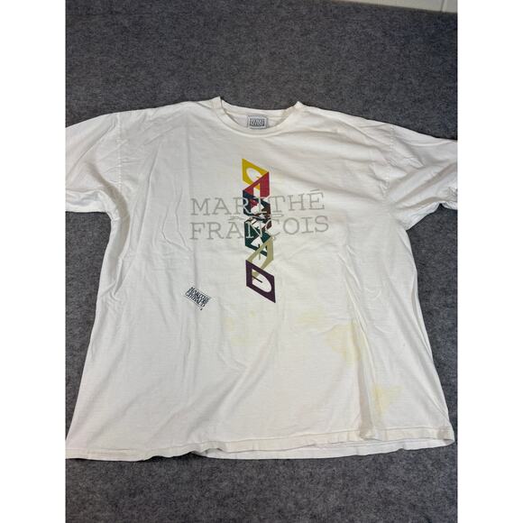 VINTAGE 90s Marithe Francois Girbaud Shirt Men XL White Graphic Short Sleeve Tee - Picture 1 of 8